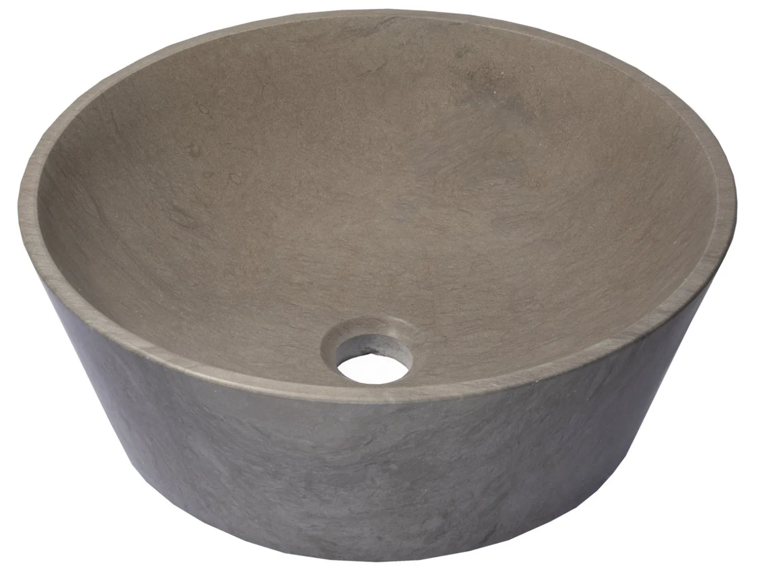Clearance 16-in Round Sloped Vessel Sink in Molly Grey Marble Above Counter / Vessel Sinks