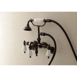 Clearance AE421TX-P Aqua Vintage 3-3/8-Inch Adjustable Wall Mount Clawfoot Tub Faucet with Hand Shower Tub Faucets