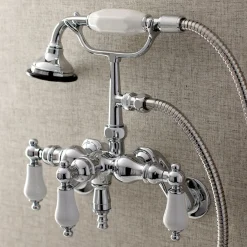 Clearance AE421TX-P Aqua Vintage 3-3/8-Inch Adjustable Wall Mount Clawfoot Tub Faucet with Hand Shower Tub Faucets