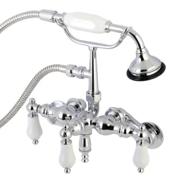 Clearance AE421TX-P Aqua Vintage 3-3/8-Inch Adjustable Wall Mount Clawfoot Tub Faucet with Hand Shower Tub Faucets