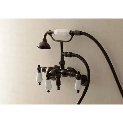 Outlet AE423TX-P Aqua Vintage 3-3/8-Inch Adjustable Wall Mount Clawfoot Tub Faucet with Hand Shower Tub Faucets