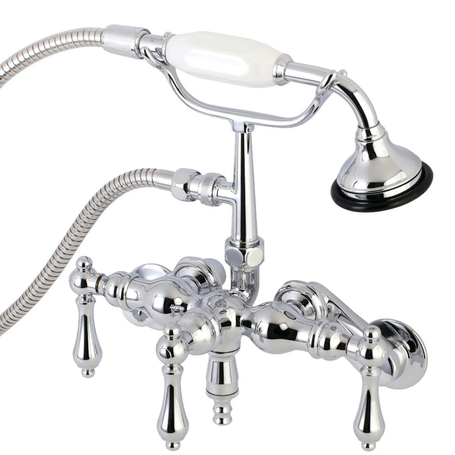 Online AE419TX-P Aqua Vintage 3-3/8-Inch Adjustable Wall Mount Clawfoot Tub Faucet with Hand Shower Tub Faucets