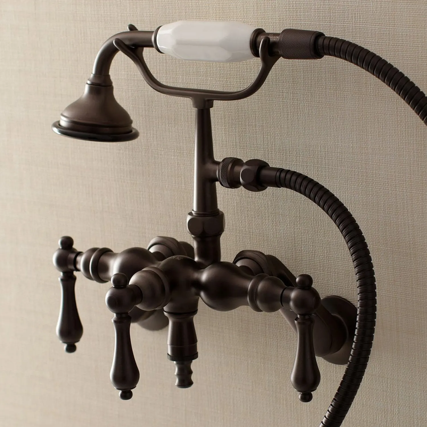 Online AE419TX-P Aqua Vintage 3-3/8-Inch Adjustable Wall Mount Clawfoot Tub Faucet with Hand Shower Tub Faucets