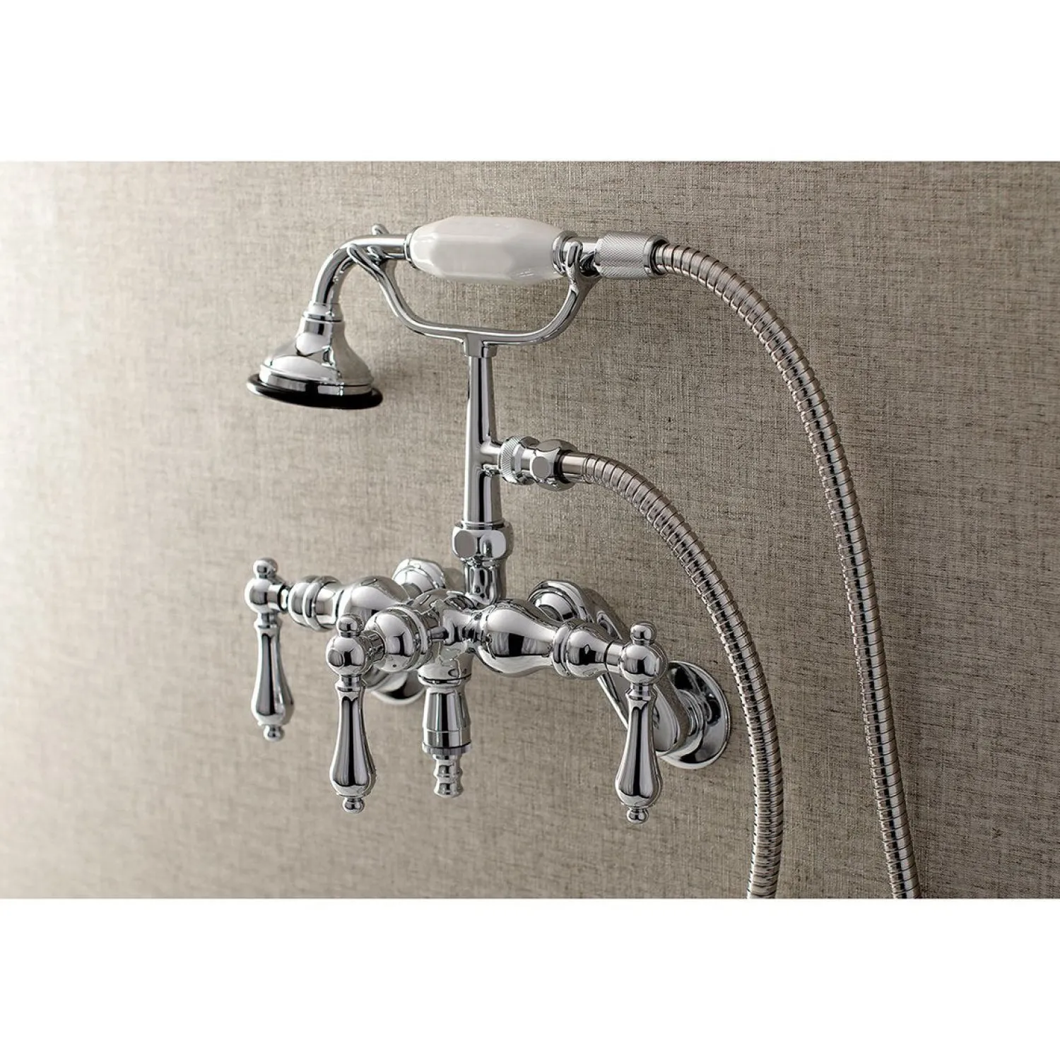 Online AE419TX-P Aqua Vintage 3-3/8-Inch Adjustable Wall Mount Clawfoot Tub Faucet with Hand Shower Tub Faucets