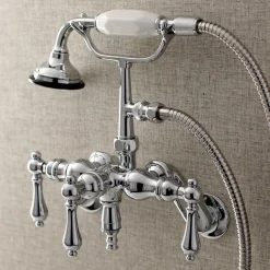 Online AE419TX-P Aqua Vintage 3-3/8-Inch Adjustable Wall Mount Clawfoot Tub Faucet with Hand Shower Tub Faucets