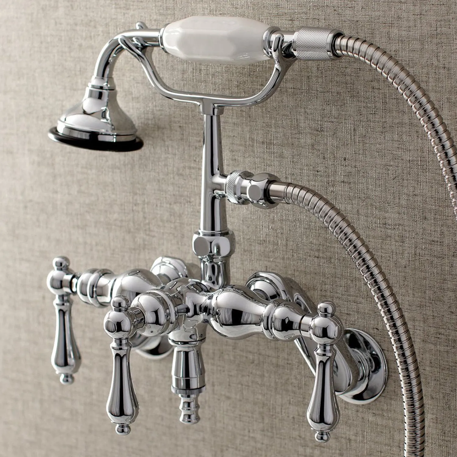 Online AE419TX-P Aqua Vintage 3-3/8-Inch Adjustable Wall Mount Clawfoot Tub Faucet with Hand Shower Tub Faucets