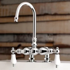 Best AE93TX-P Aqua Vintage 3-3/8-Inch Deck Mount Tub Faucet Tub Faucets