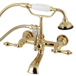 Best AE551TX-P Aqua Vintage Wall Mount Tub Faucet with Hand Shower Tub Faucets