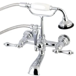 Best AE551TX-P Aqua Vintage Wall Mount Tub Faucet with Hand Shower Tub Faucets