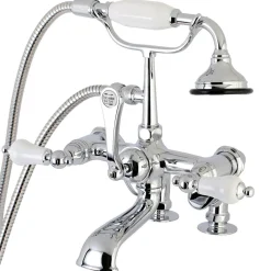 Clearance AE655TX-P Aqua Vintage 7-Inch Adjustable Clawfoot Tub Faucet with Hand Shower Tub Faucets