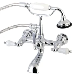 Outlet AE553TX-P Aqua Vintage 7-Inch Wall Mount Tub Faucet with Hand Shower Tub Faucets