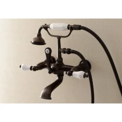 Outlet AE553TX-P Aqua Vintage 7-Inch Wall Mount Tub Faucet with Hand Shower Tub Faucets