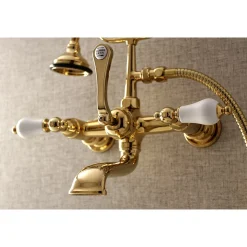 Outlet AE553TX-P Aqua Vintage 7-Inch Wall Mount Tub Faucet with Hand Shower Tub Faucets