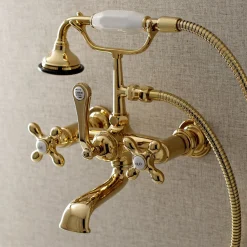 Discount AE557TX-P Aqua Vintage 7-Inch Wall Mount Tub Faucet with Hand Shower Tub Faucets