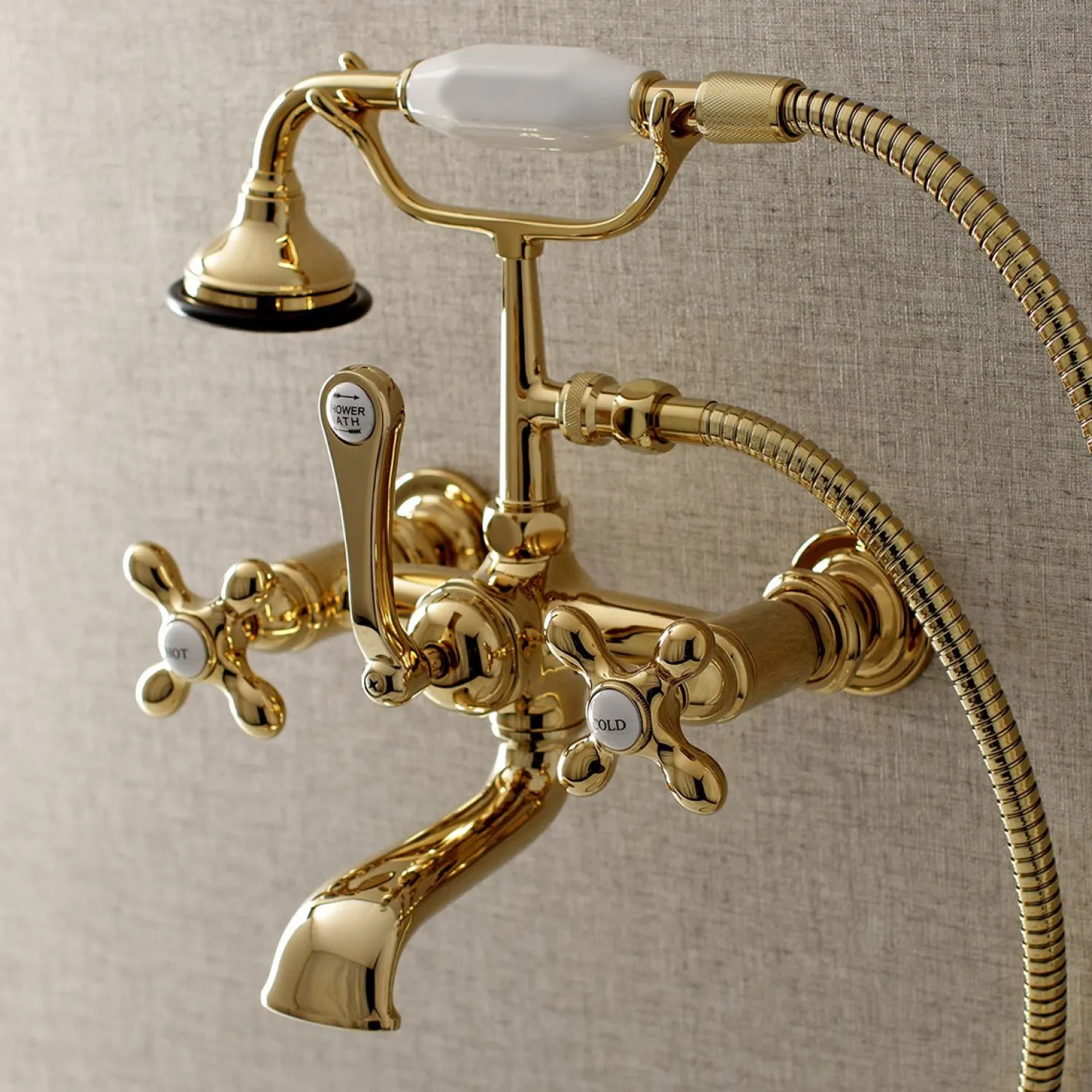 Discount AE557TX-P Aqua Vintage 7-Inch Wall Mount Tub Faucet with Hand Shower Tub Faucets