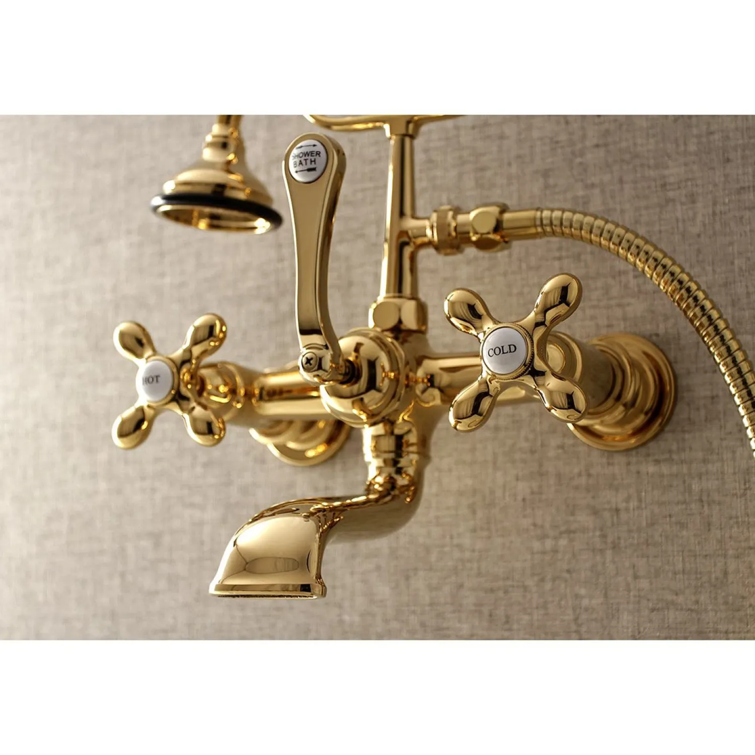 Discount AE557TX-P Aqua Vintage 7-Inch Wall Mount Tub Faucet with Hand Shower Tub Faucets