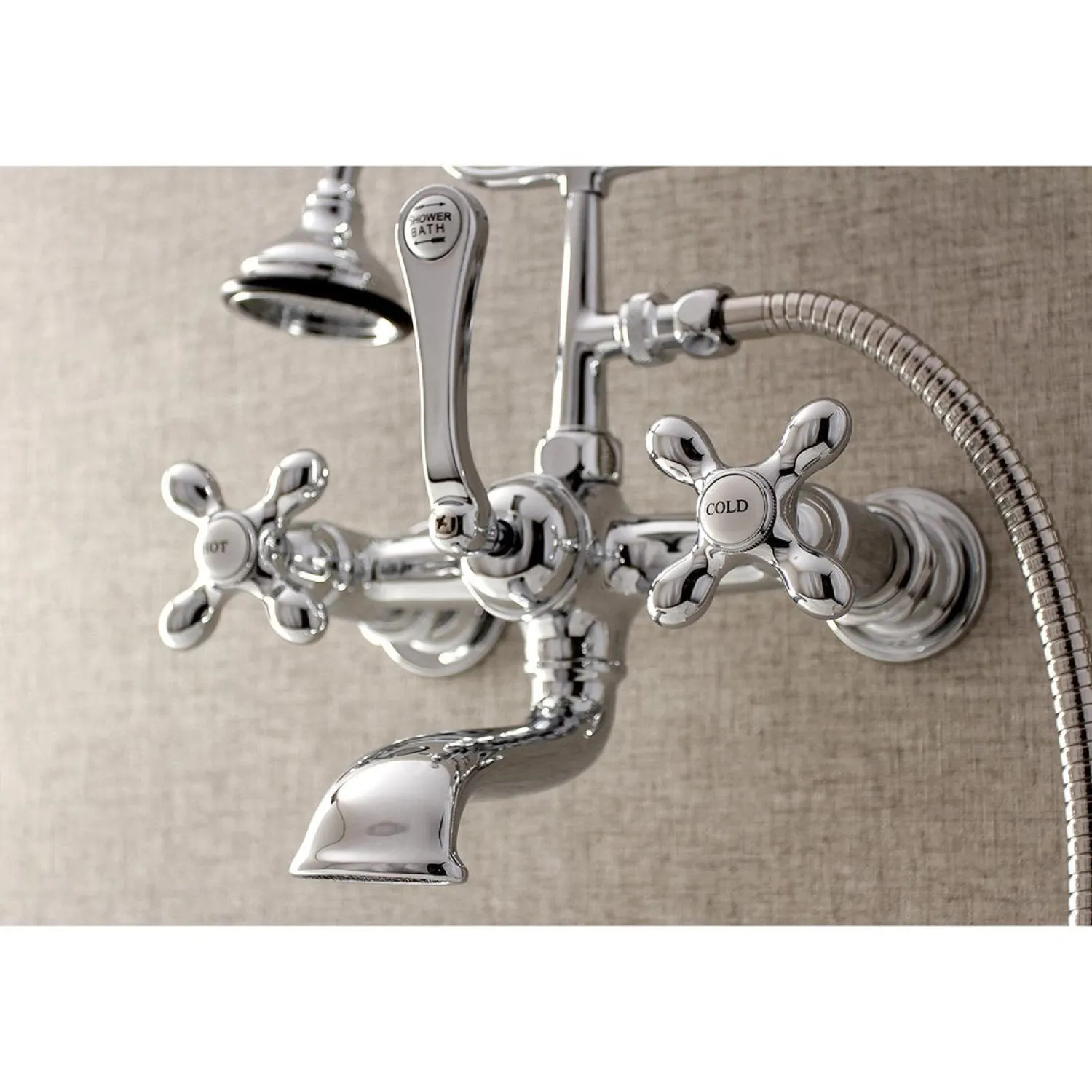 Discount AE557TX-P Aqua Vintage 7-Inch Wall Mount Tub Faucet with Hand Shower Tub Faucets