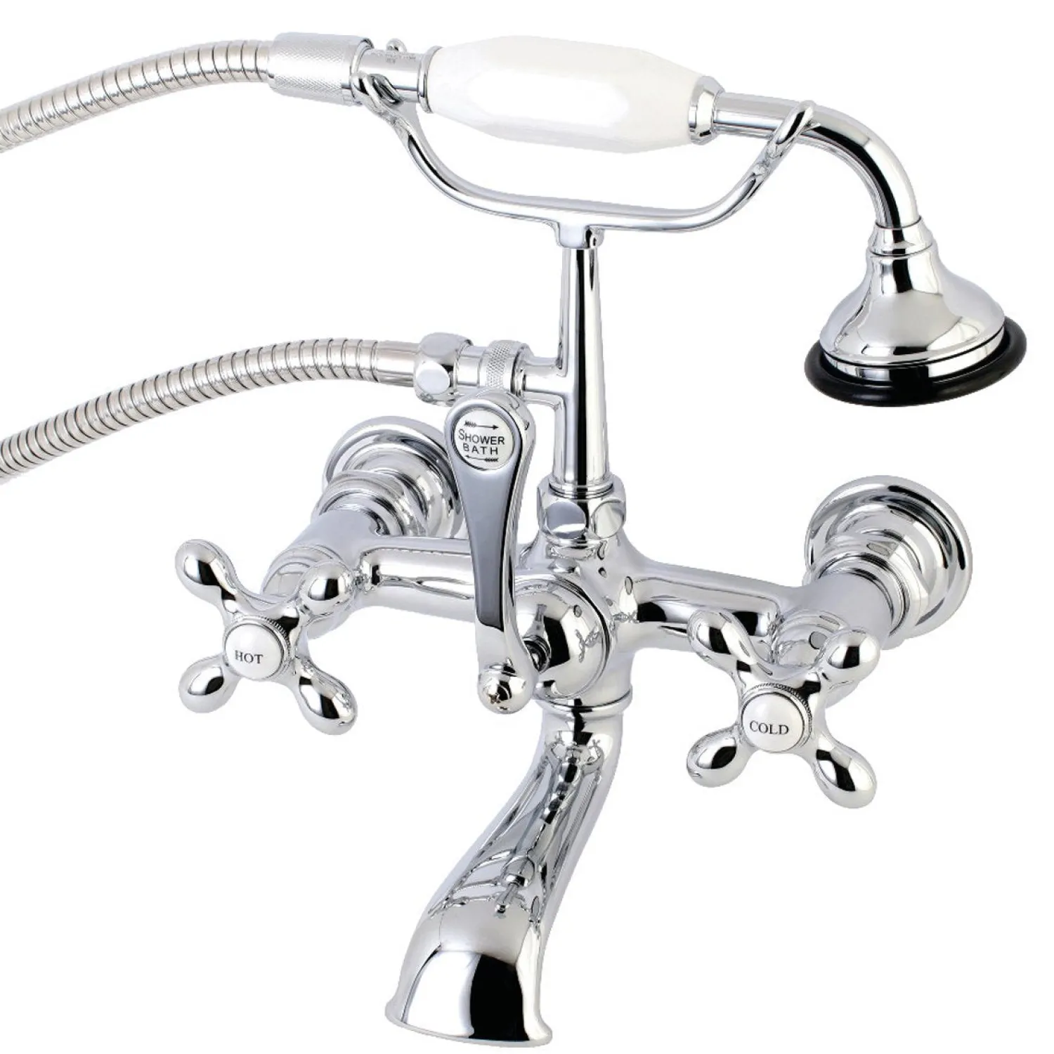 Discount AE557TX-P Aqua Vintage 7-Inch Wall Mount Tub Faucet with Hand Shower Tub Faucets
