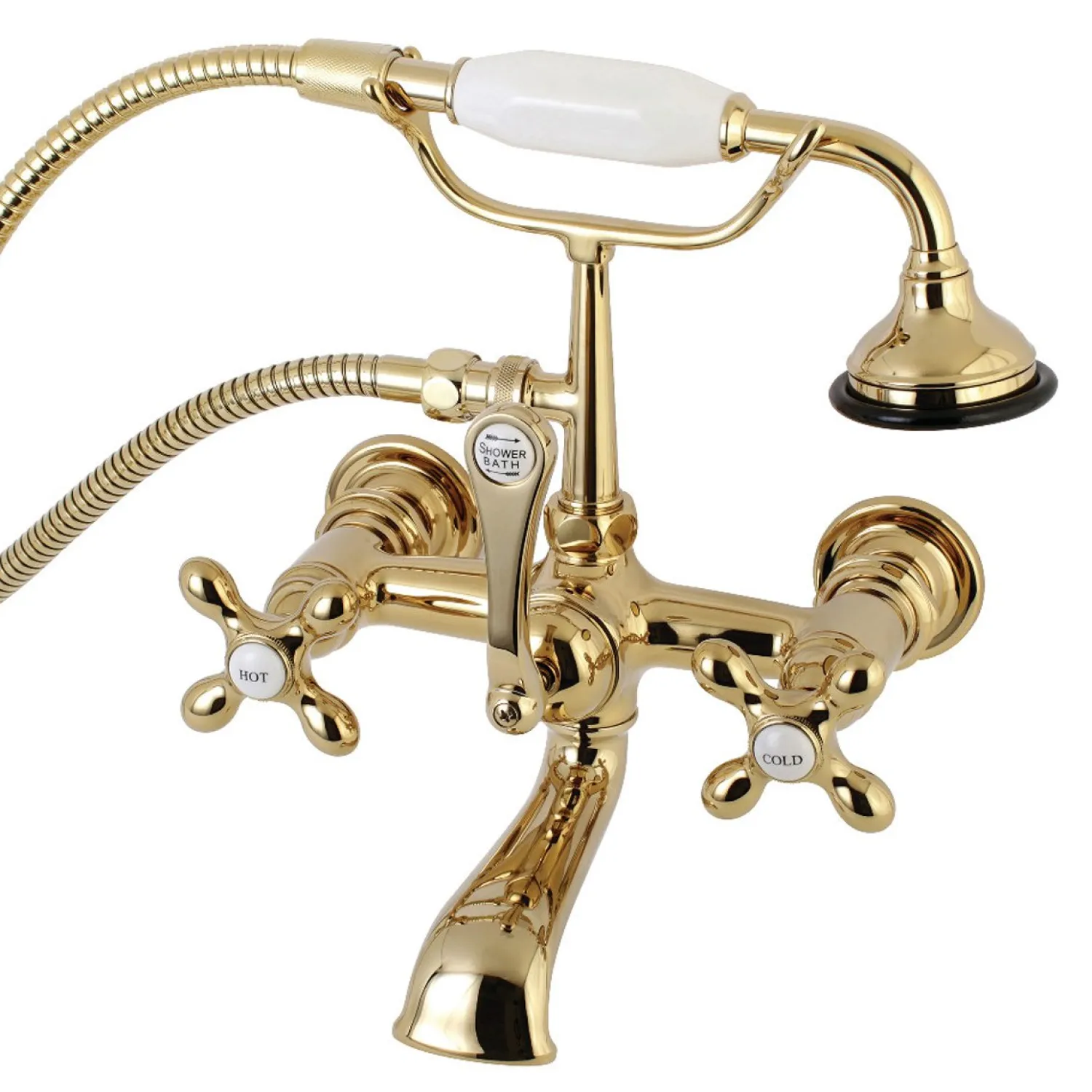 Discount AE557TX-P Aqua Vintage 7-Inch Wall Mount Tub Faucet with Hand Shower Tub Faucets