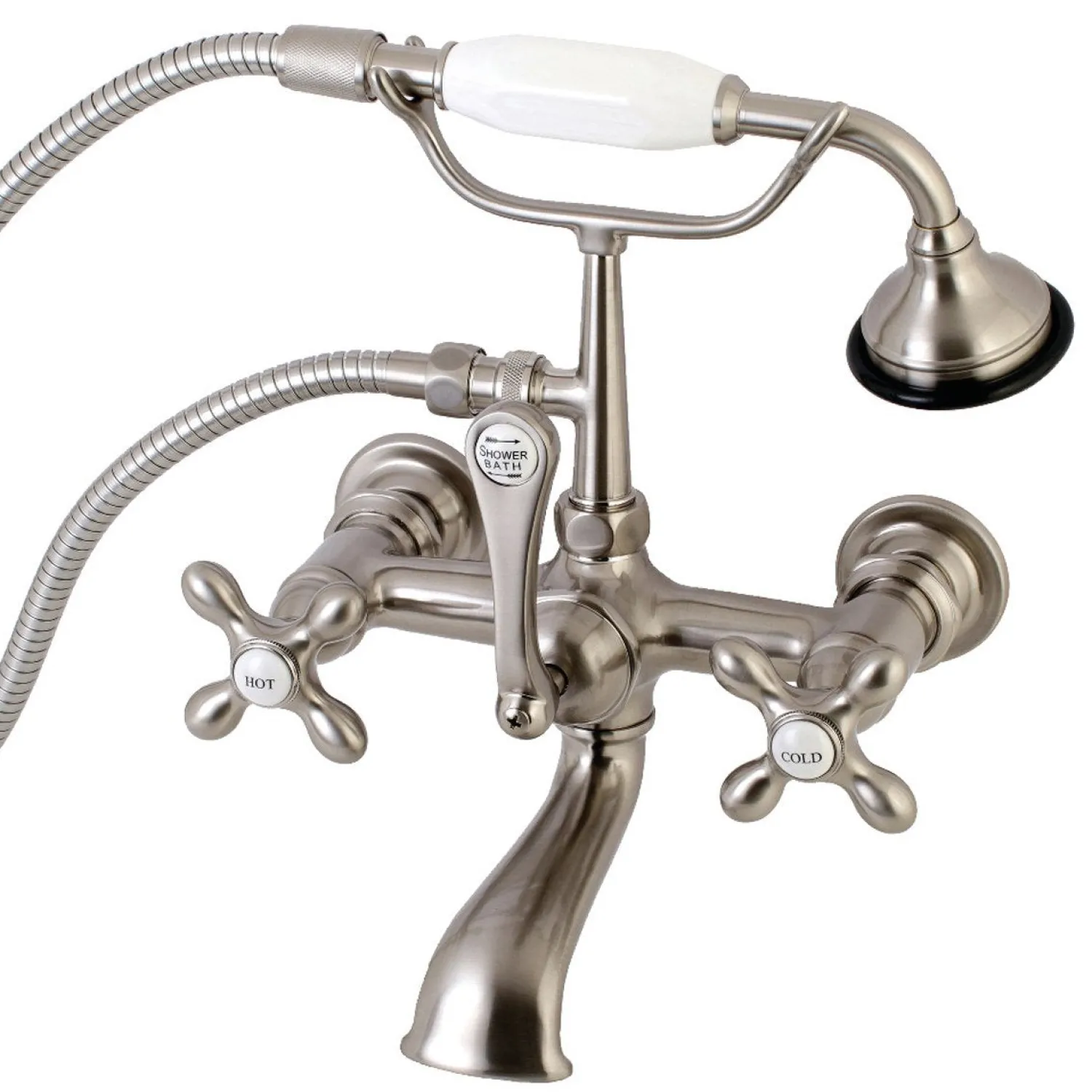 Discount AE557TX-P Aqua Vintage 7-Inch Wall Mount Tub Faucet with Hand Shower Tub Faucets