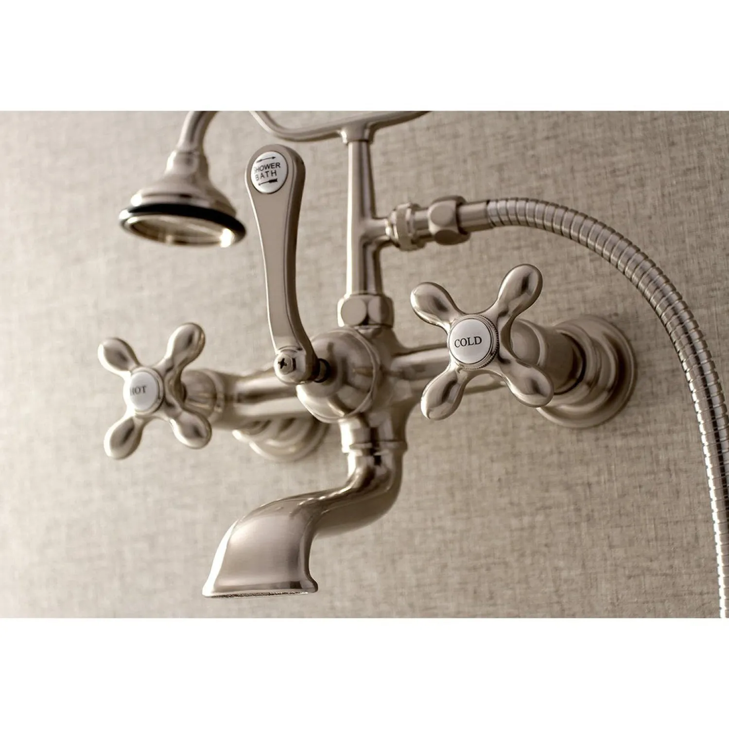 Discount AE557TX-P Aqua Vintage 7-Inch Wall Mount Tub Faucet with Hand Shower Tub Faucets