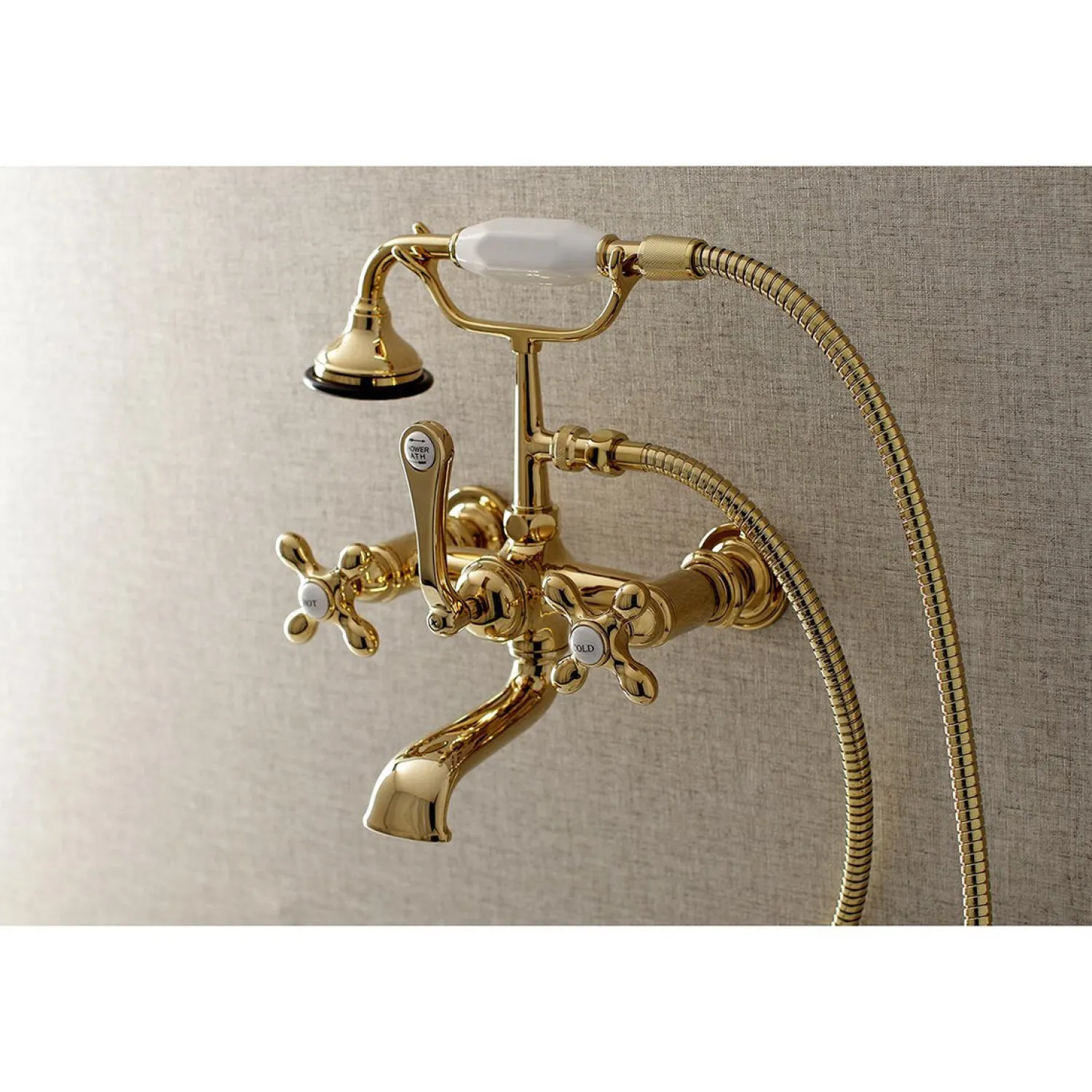Discount AE557TX-P Aqua Vintage 7-Inch Wall Mount Tub Faucet with Hand Shower Tub Faucets