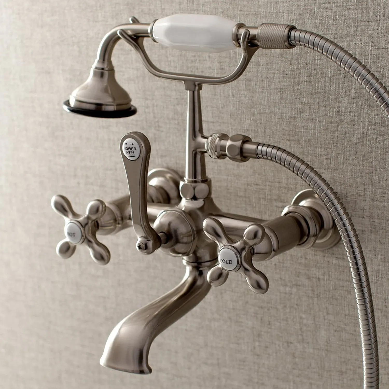 Discount AE557TX-P Aqua Vintage 7-Inch Wall Mount Tub Faucet with Hand Shower Tub Faucets