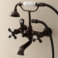 Discount AE557TX-P Aqua Vintage 7-Inch Wall Mount Tub Faucet with Hand Shower Tub Faucets