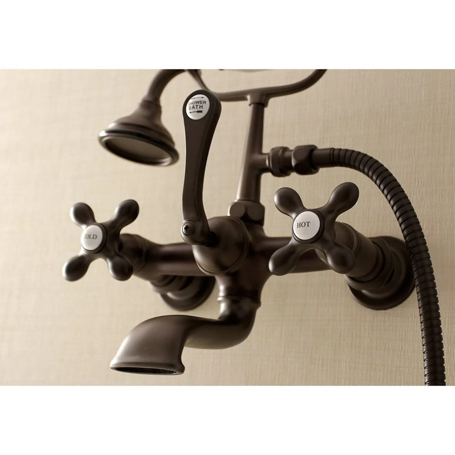 Discount AE557TX-P Aqua Vintage 7-Inch Wall Mount Tub Faucet with Hand Shower Tub Faucets
