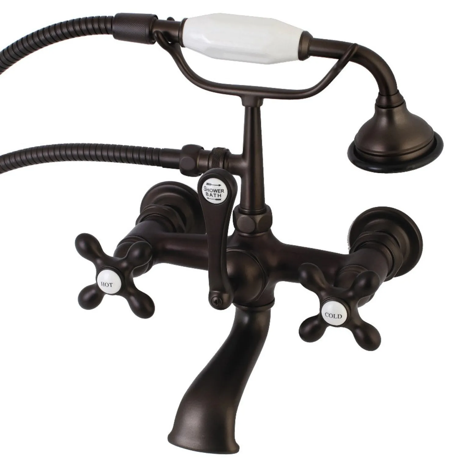 Discount AE557TX-P Aqua Vintage 7-Inch Wall Mount Tub Faucet with Hand Shower Tub Faucets