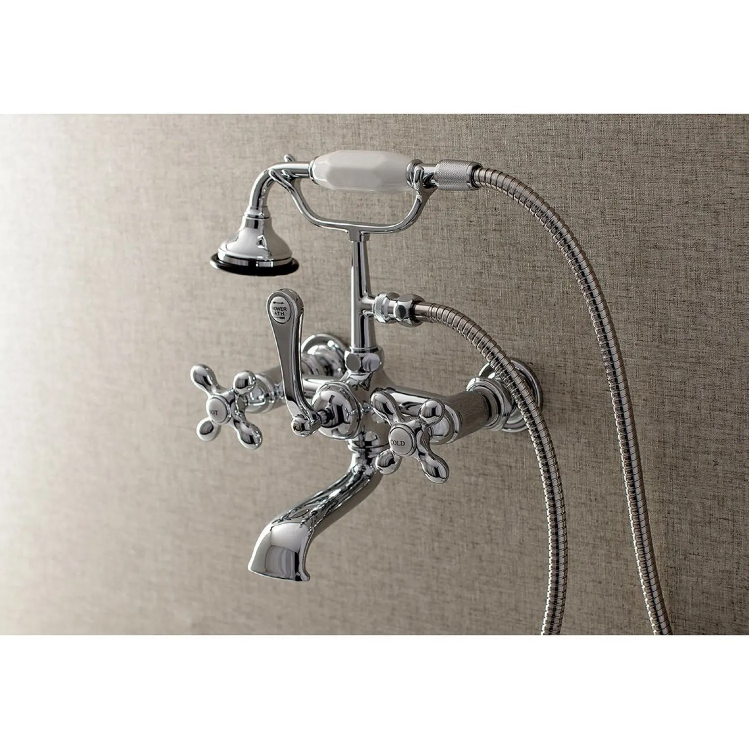 Discount AE557TX-P Aqua Vintage 7-Inch Wall Mount Tub Faucet with Hand Shower Tub Faucets
