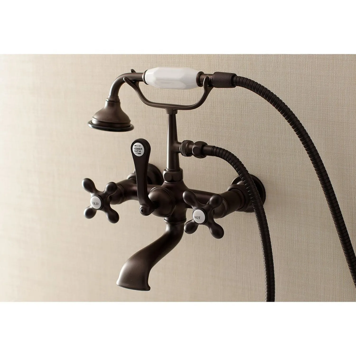 Discount AE557TX-P Aqua Vintage 7-Inch Wall Mount Tub Faucet with Hand Shower Tub Faucets