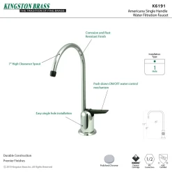 Hot Americana Single Handle Water Filtration Faucet Single Hole