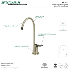 Hot Americana Single Handle Water Filtration Faucet Single Hole