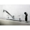 Online Americana Twin Acrylic Handle 8" Kitchen Faucet with Non-Metallic Sprayer in Polished Chrome Faucets With Side Spray