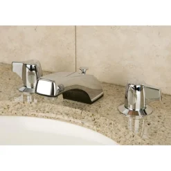 Discount Americana Two Handle 8" to 16" Widespread Polished Chrome Lavatory Faucet with Retail Pop-up 8" Widespread