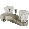 Discount Americana Two Handle 4" Centerset Lavatory Faucet in Satin Nickel with Retail Pop-up 4" Center Set