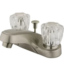Discount Americana Two Handle 4" Centerset Lavatory Faucet in Satin Nickel with Retail Pop-up 4" Center Set