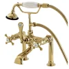 Sale Aqua Eden AE103T2BX English Country Deck Mount Clawfoot Tub Faucet in Polished Brass Tub Faucets