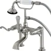 Best Aqua Eden AE103T8FL Royale Deck Mount Clawfoot Tub Faucet in Satin Nickel Tub Faucets