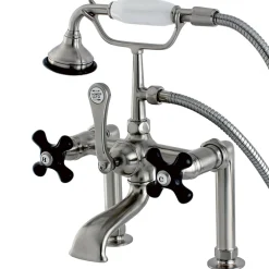 Hot Aqua Eden AE103T8PKX Duchess Deck Mount Clawfoot Tub Faucet in Satin Nickel Tub Faucets