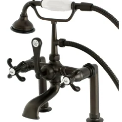 Aqua Eden AE103T5TX French Country Deck Mount Clawfoot Tub Faucet in Oil Rubbed Bronze Tub Faucets