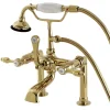 Best Aqua Eden AE103T2TAL Tudor Deck Mount Clawfoot Tub Faucet in Polished Brass Tub Faucets