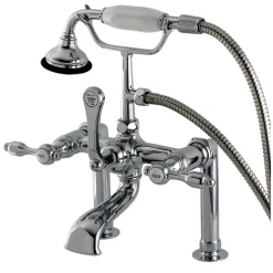 Clearance Aqua Eden AE104T1TAL Tudor Deck Mount Clawfoot Tub Faucet in Polished Chrome Tub Faucets
