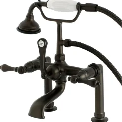 Aqua Eden AE103T5 Vintage Deck Mount Clawfoot Tub Faucet in Oil Rubbed Bronze Tub Faucets