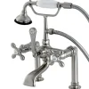 Outlet Aqua Eden Vintage Deck Mount Clawfoot Tub Faucet with Metal Cross Handle Tub Faucets