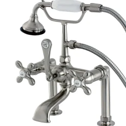 Outlet Aqua Eden Vintage Deck Mount Clawfoot Tub Faucet with Metal Cross Handle Tub Faucets