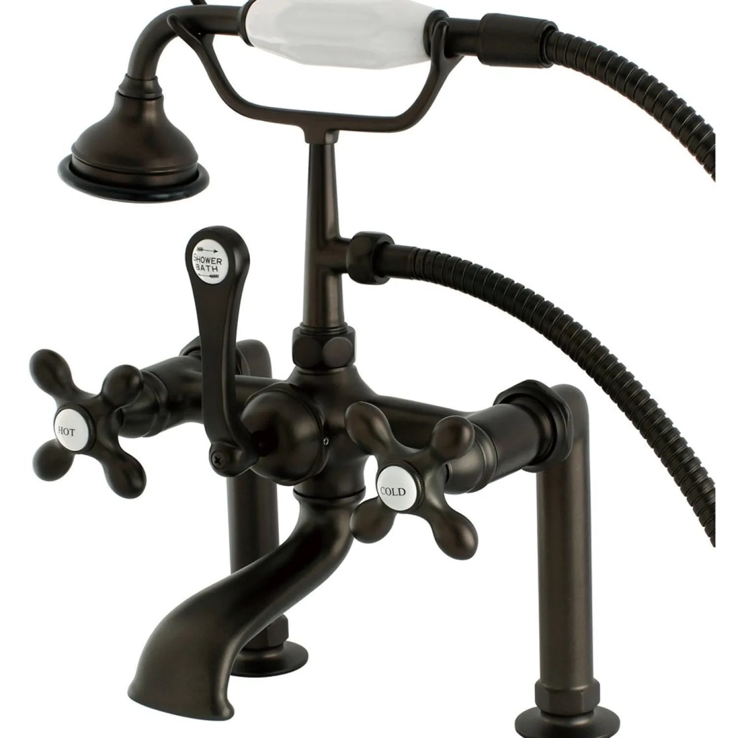 Outlet Aqua Eden Vintage Deck Mount Clawfoot Tub Faucet with Metal Cross Handle Tub Faucets