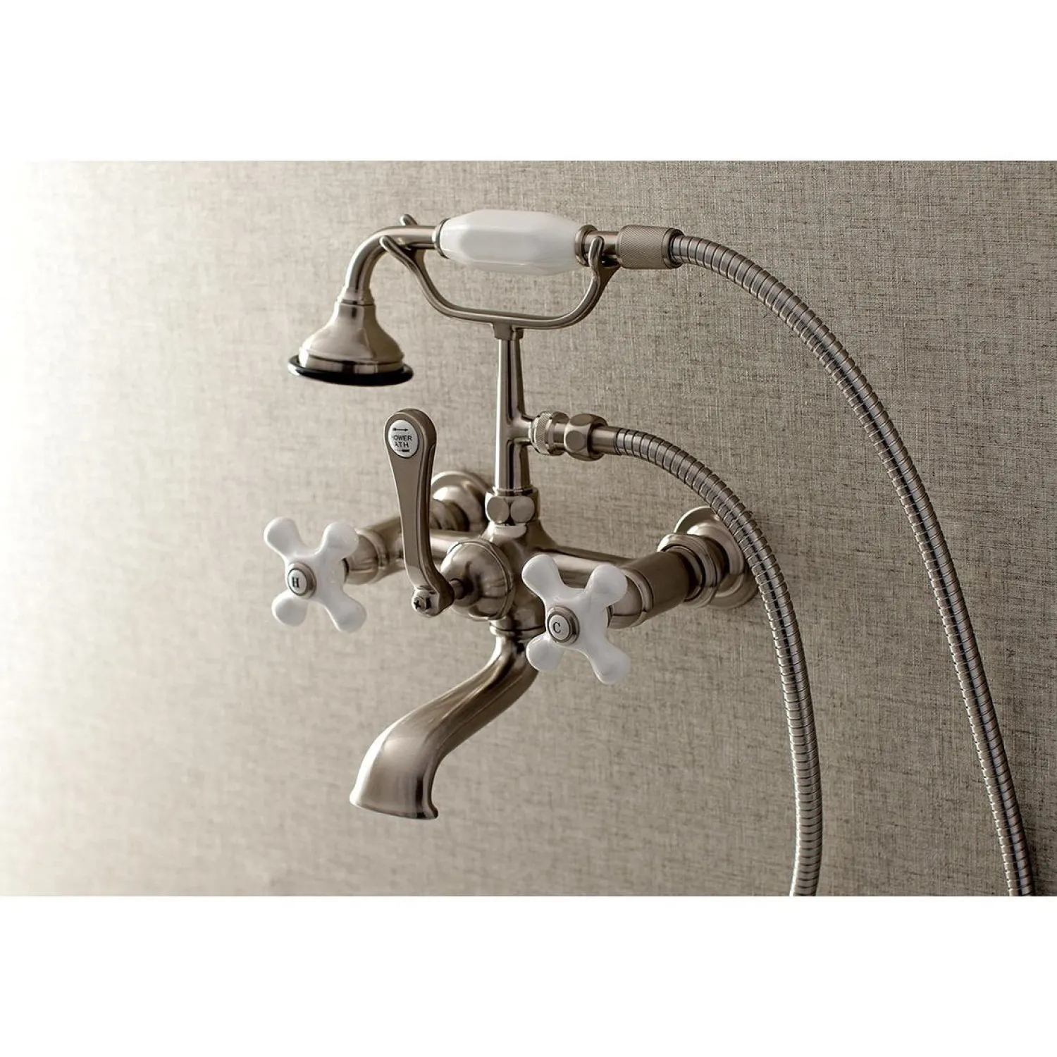 Best Aqua Vintage 7-Inch Wall Mount Tub Faucet with Hand Shower Tub Faucets