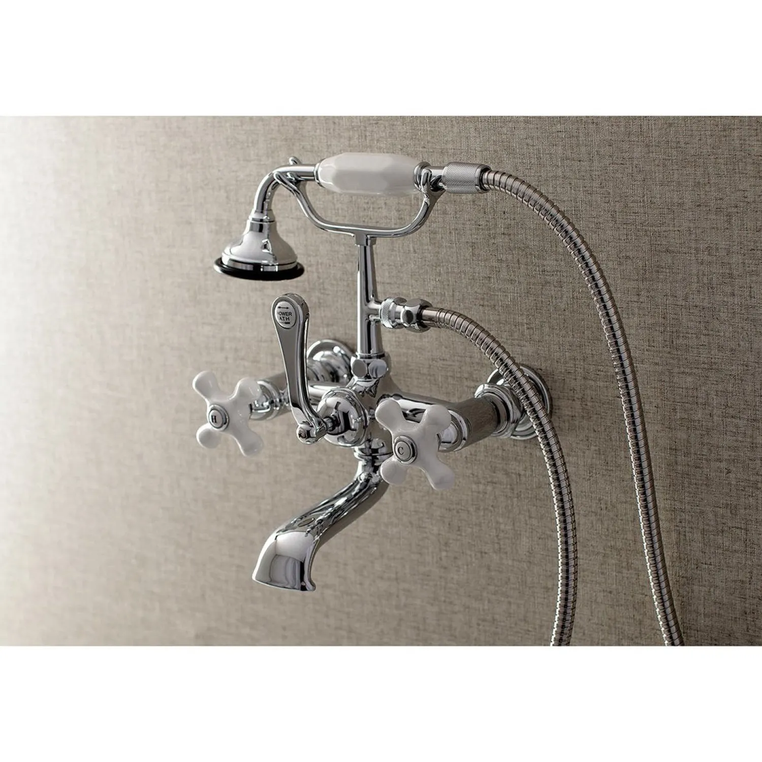 Best Aqua Vintage 7-Inch Wall Mount Tub Faucet with Hand Shower Tub Faucets